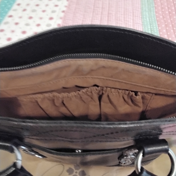 Patricia Nash Zorita Satchel Renaissance Coin Black Leather Tote Braided Purse - Picture 2 of 6